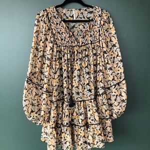 Free People metallic paisley babydoll dress